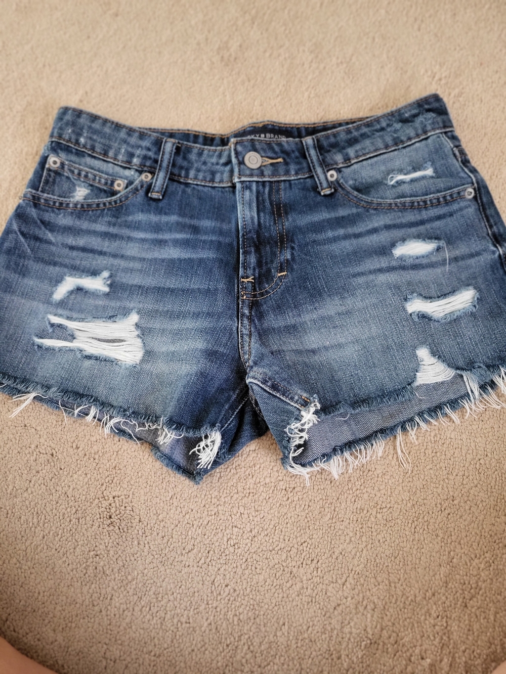 Lucky Brand Distressed Denim Shorts - Blue Wash